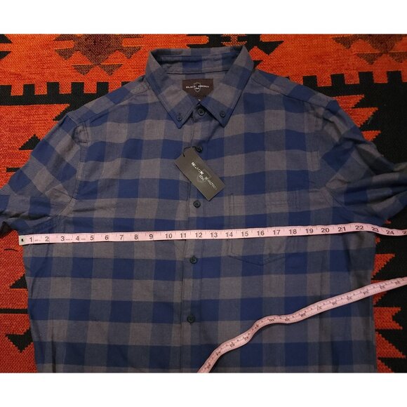 Black Brown 1826 Men's XL Blue & Gray Plaid Button-Down Shirt - Picture 7 of 13